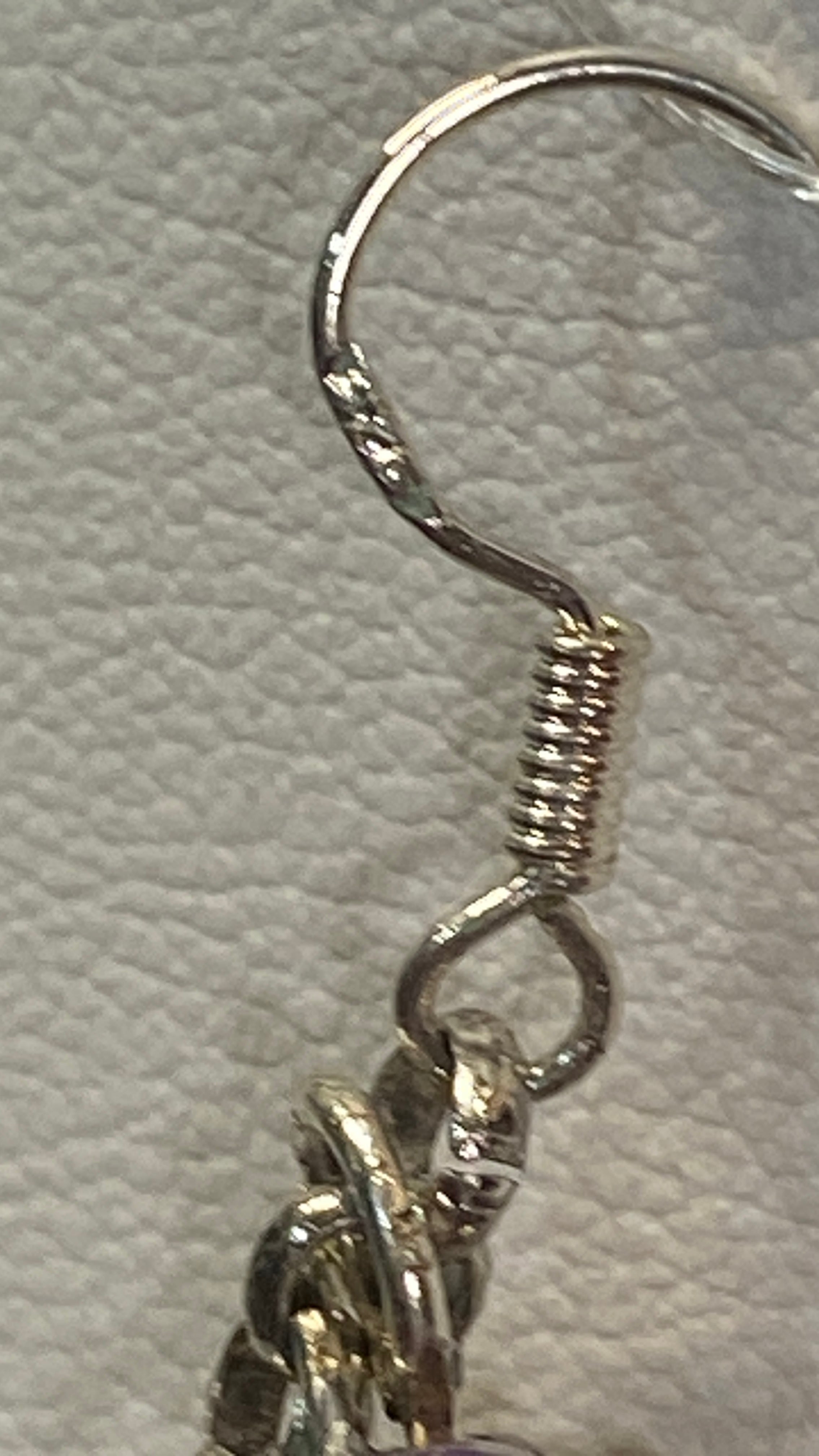 Amethyst bead and sterling necklace earrings set